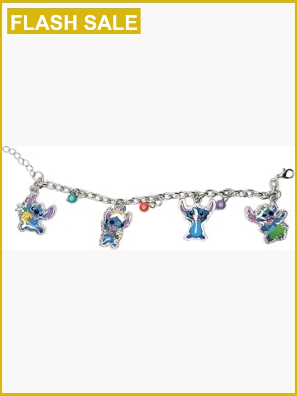 Stitch Charm Bracelet with 48 Sticker Earrings Set